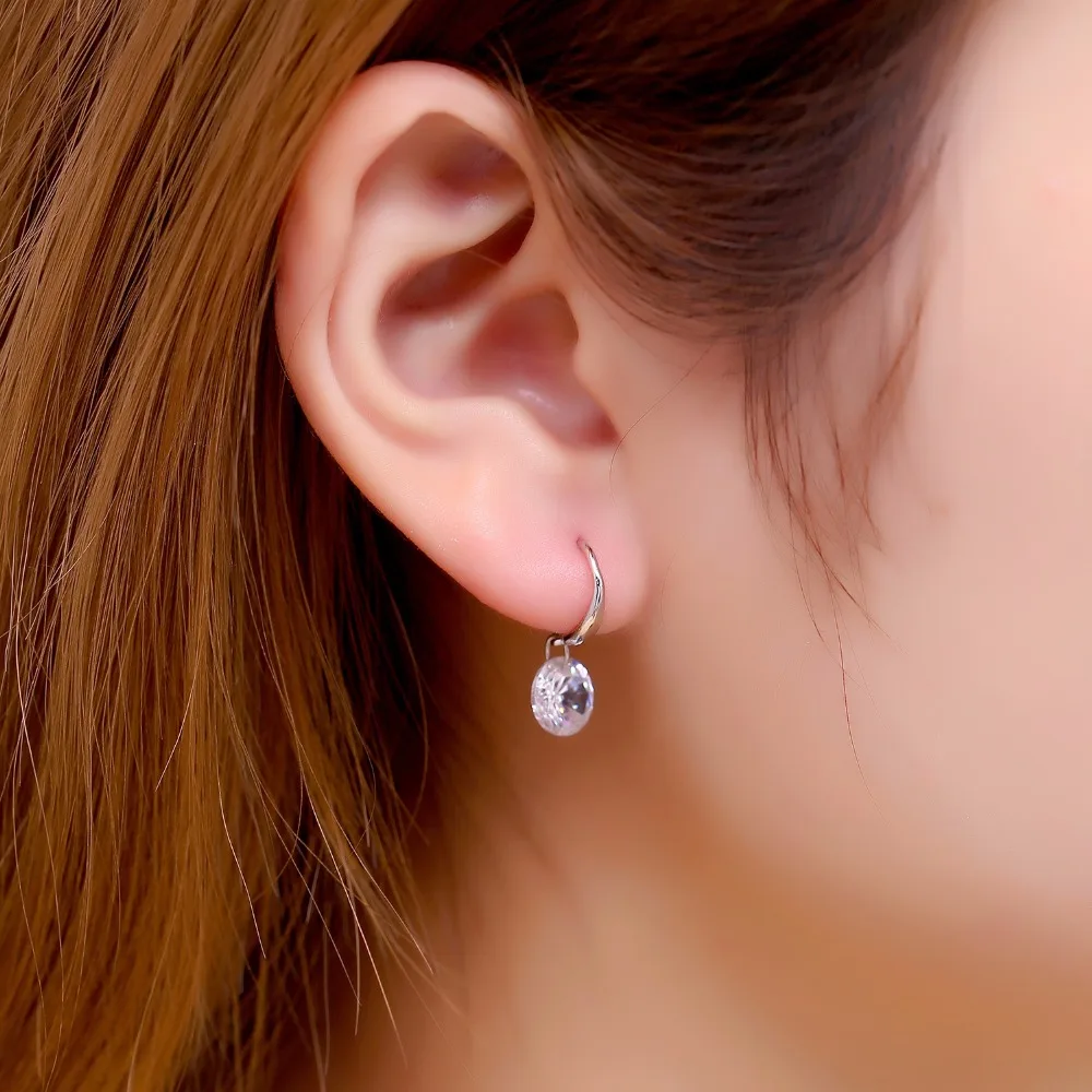 Лучшие продажи 3A свободные dia mond zircon si/lver Серьги Корейская версия простые