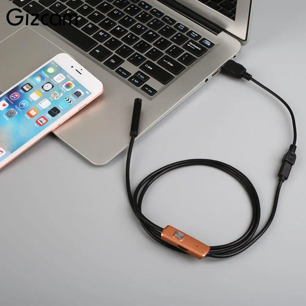 Gizcam 7 мм объектив 1 м мягкий/жесткий кабель Android телефон Micro USB OTG эндоскопа IP67