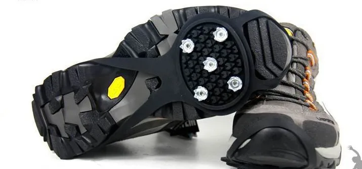 Нескользящая сталь (нержавеющая) ледяной захват с 5 зубцами 1 пара зимняя уличная