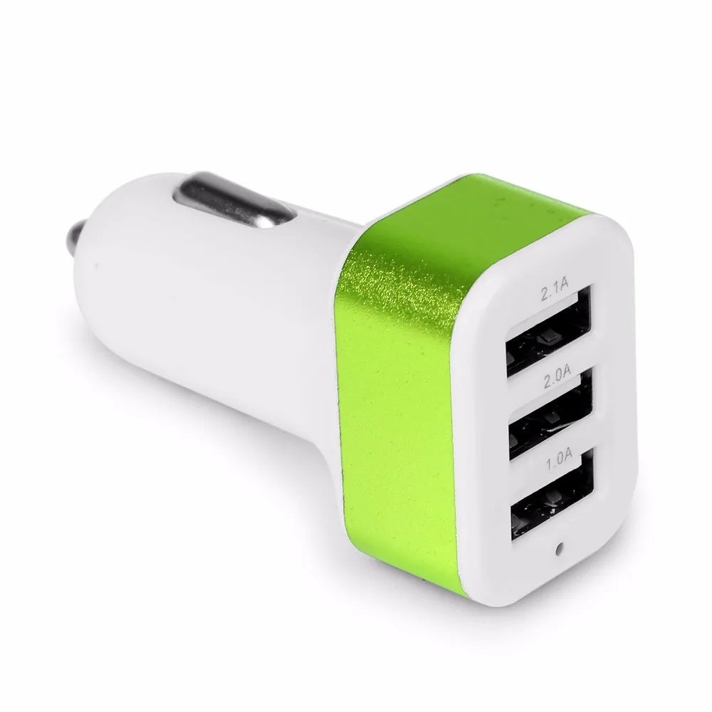 Автомобильное зарядное устройство Powstro USB 3 порта адаптер для зарядки телефона 2 А
