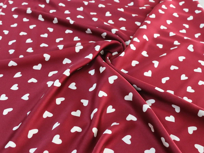 Burgandy одежда для сна с принтом креп сатин ткань childlike love hearts печать Шармез платье