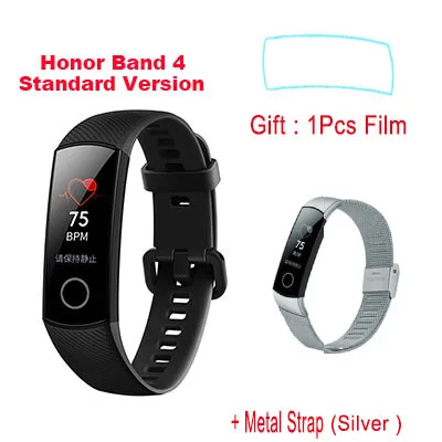 Package 4 Умный Браслет huawei Honor Band 4, трекер сердечного ритма, Bluetooth, спортивный фитнес-трекер, сенсорный экран, для женщин и мужчин, Смарт-часы, ремешок - Цвет: Package 4