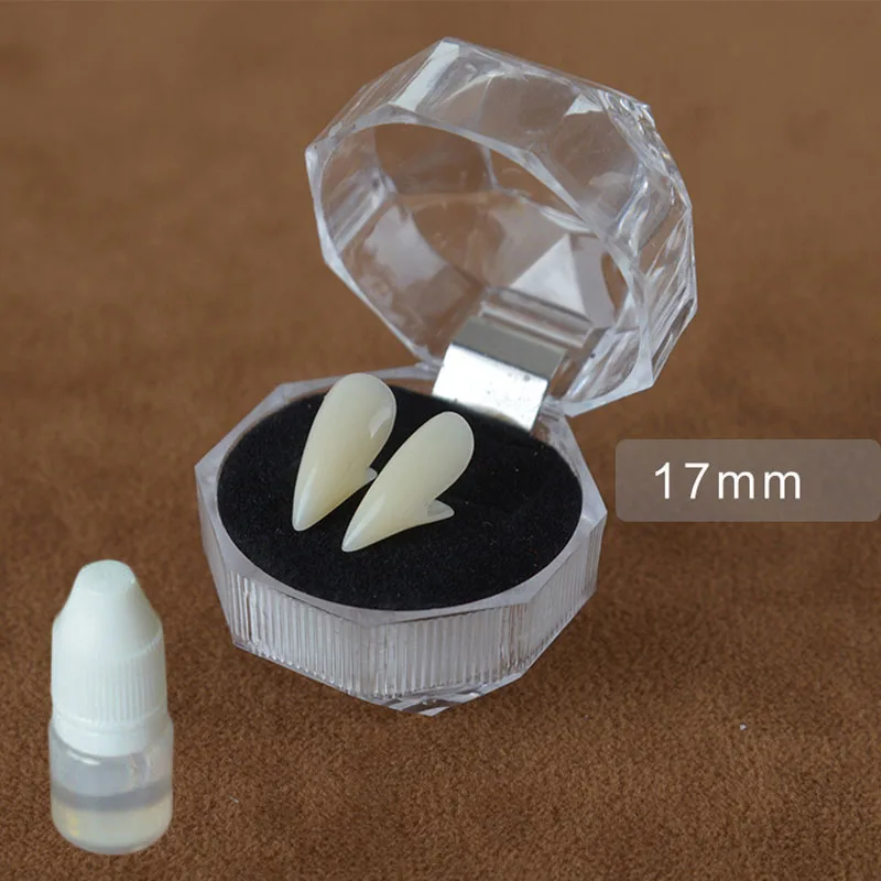 17mm with Gutta Pert Готический вампир зубы зомби реквизит поддельные зуб плазма вечерние аксессуары для косплея - Цвет: 17mm with Gutta Pert