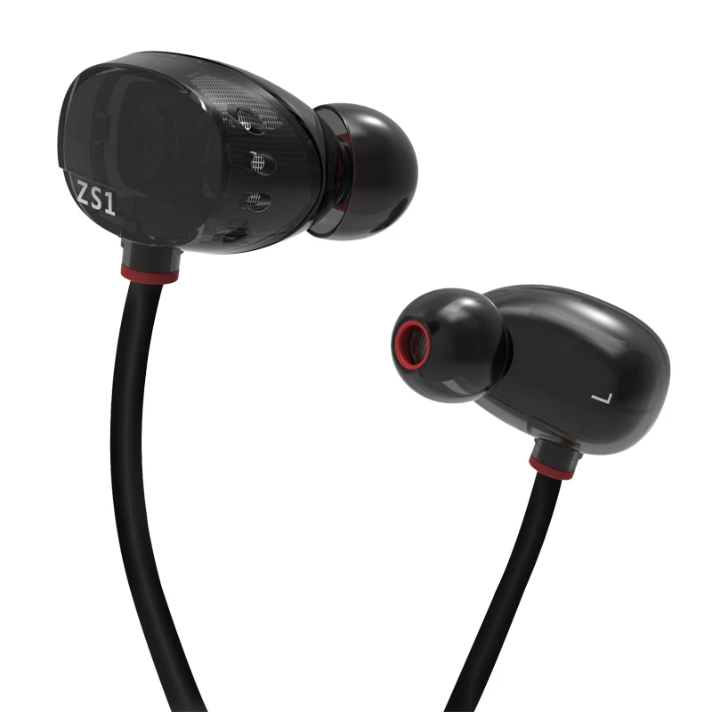 Плотным верхним ворсом KZ ZS1 двойной Динамический драйвер мониторинга Шум