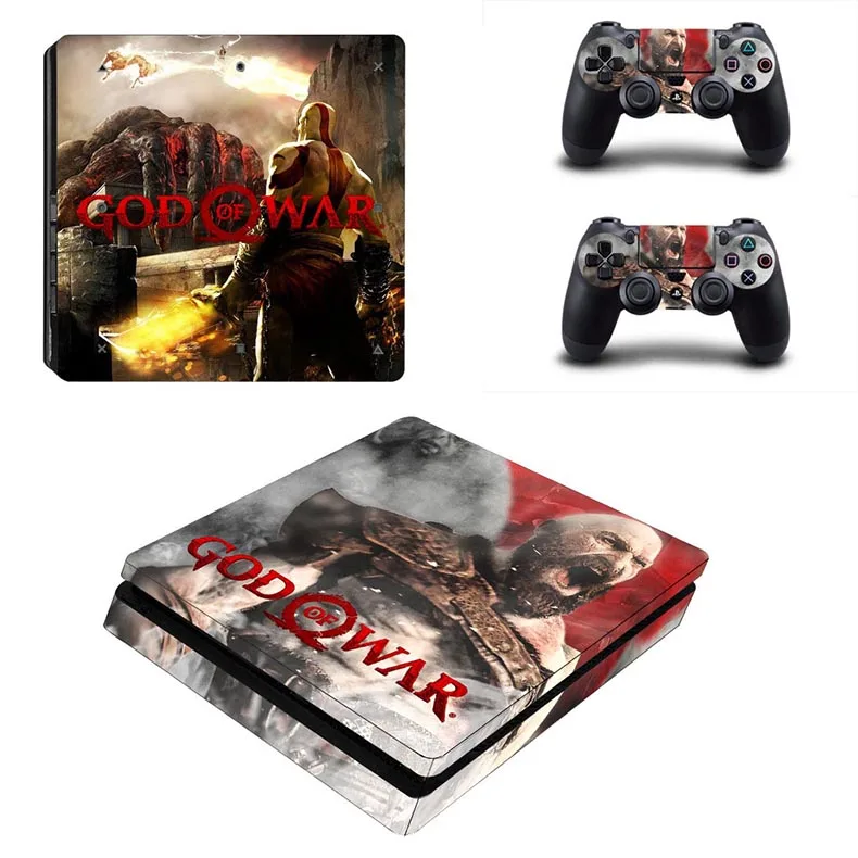 Игровая станция 4 Тонкая консоль и контроллер кожи наклейка s God of War скины для PS4 тонкая консоль и контроллер стикер - Цвет: YSP4S-3408
