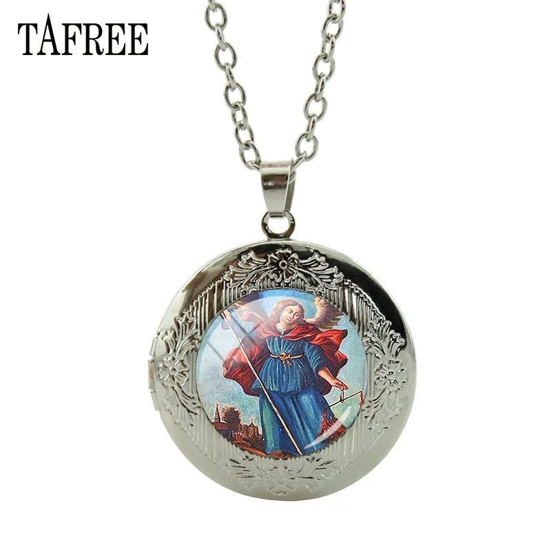 Шарм от tafree micheelmas фото медальон ожерелье с серебряным покрытием св. Майкл ожерелье остров Скай micheelmas срок подарки Ювелирные изделия MC02 - Окраска металла: MC16