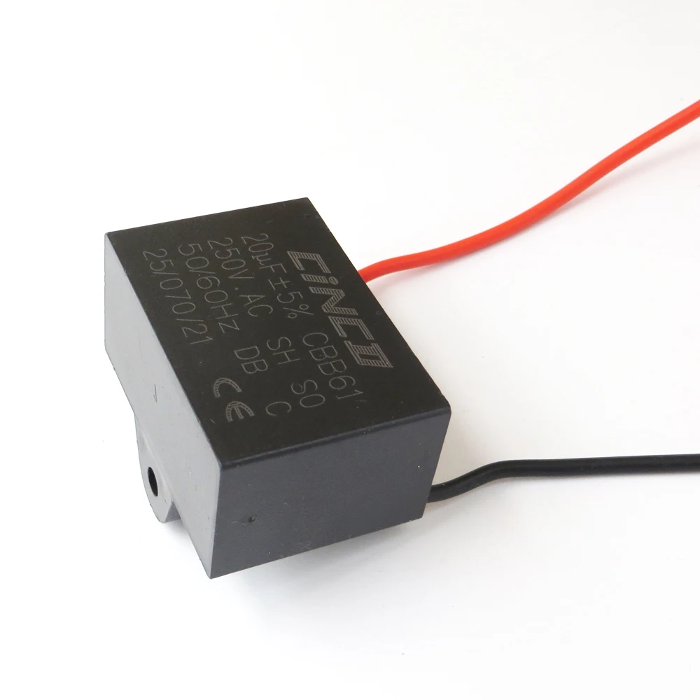 CBB61 ходовой конденсатор 20 мкФ 250 V 2 кабеля 50/60Hz электрические конденсаторы