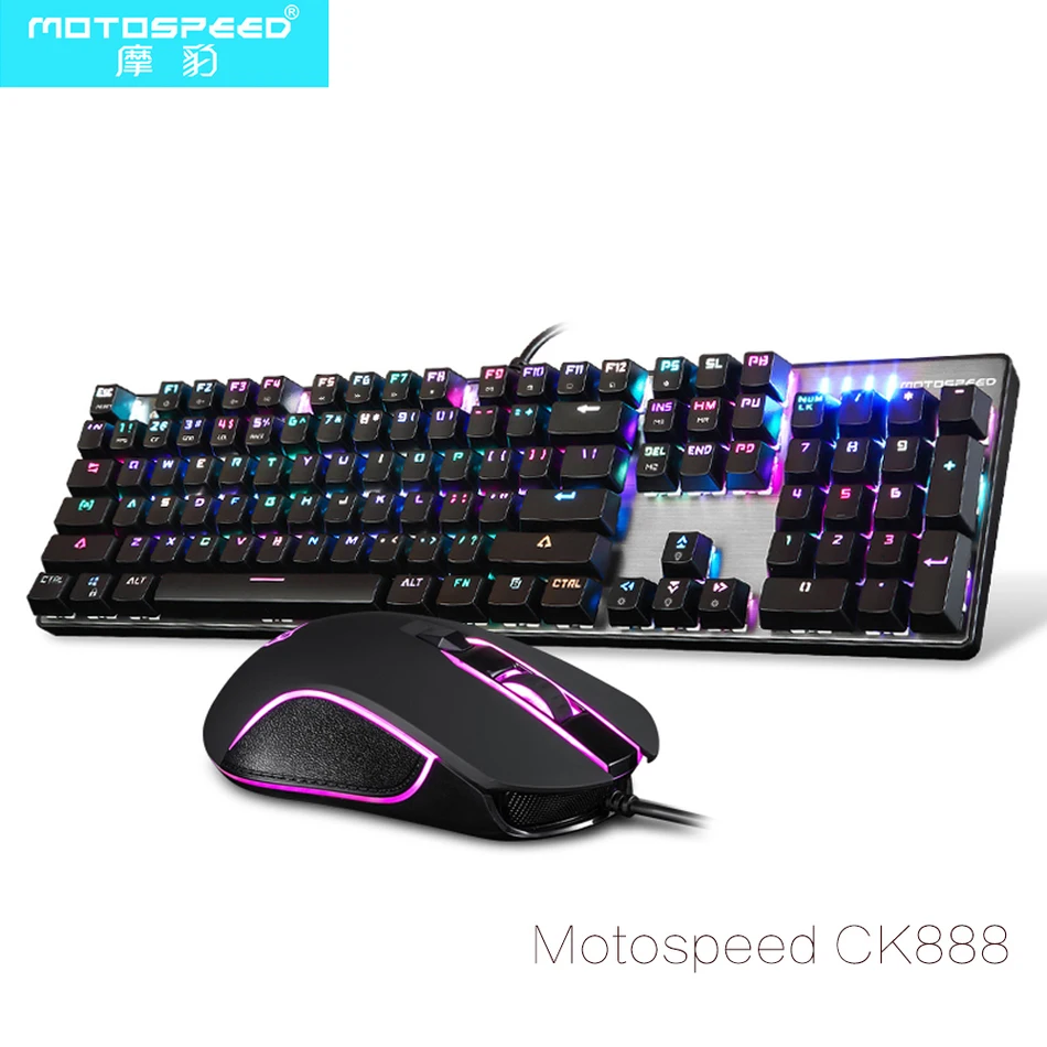Motospeed CK888 RGB подсветка игровая механическая клавиатура и мыши набор мышей с 1 8 м