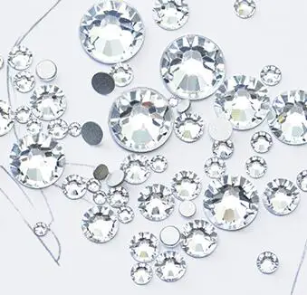 Clear crystal Распродажа! Разные размеры: SS3-SS16 прозрачный кристалл AB Цвет 1000 шт./пакет 3D не исправленный для искусства ногтя Flatback Стразы Украшения - Цвет: Clear crystal
