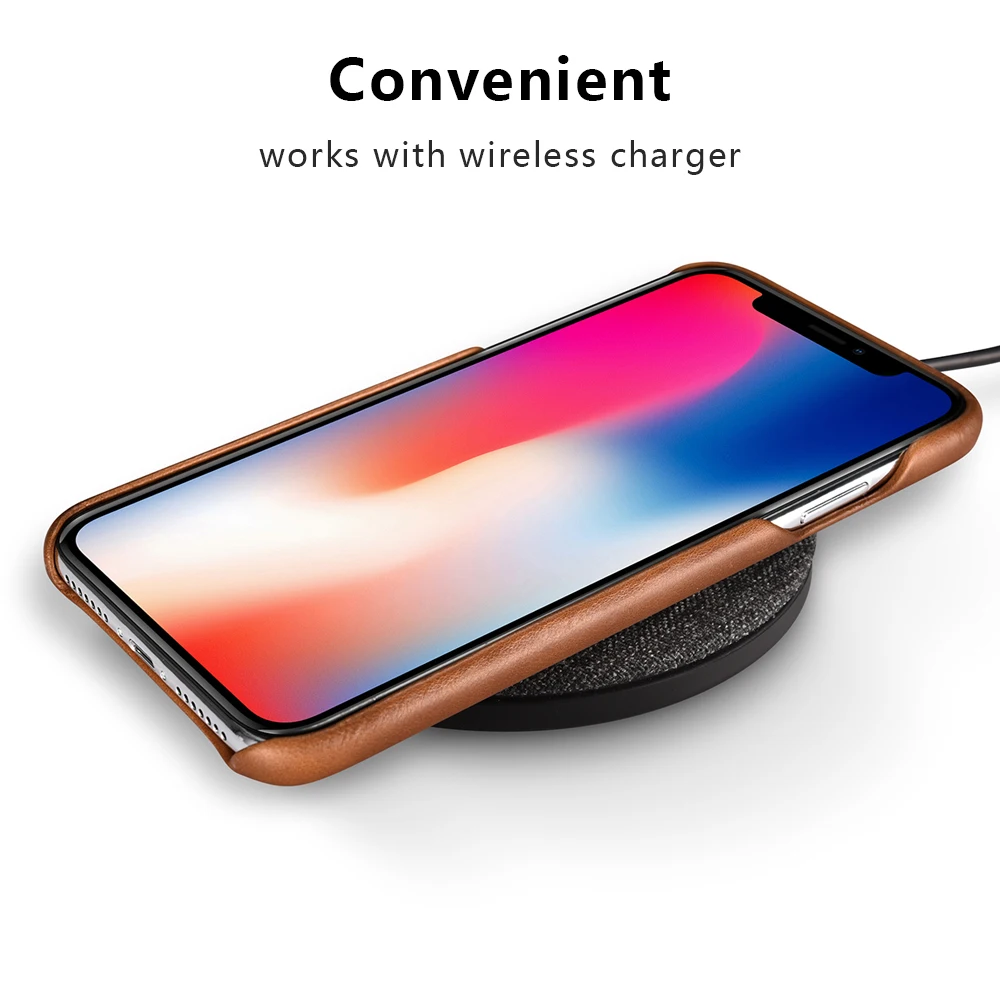 Оригинальный чехол icarer из натуральной кожи для iPhone XS MAX Винтажный задняя крышка