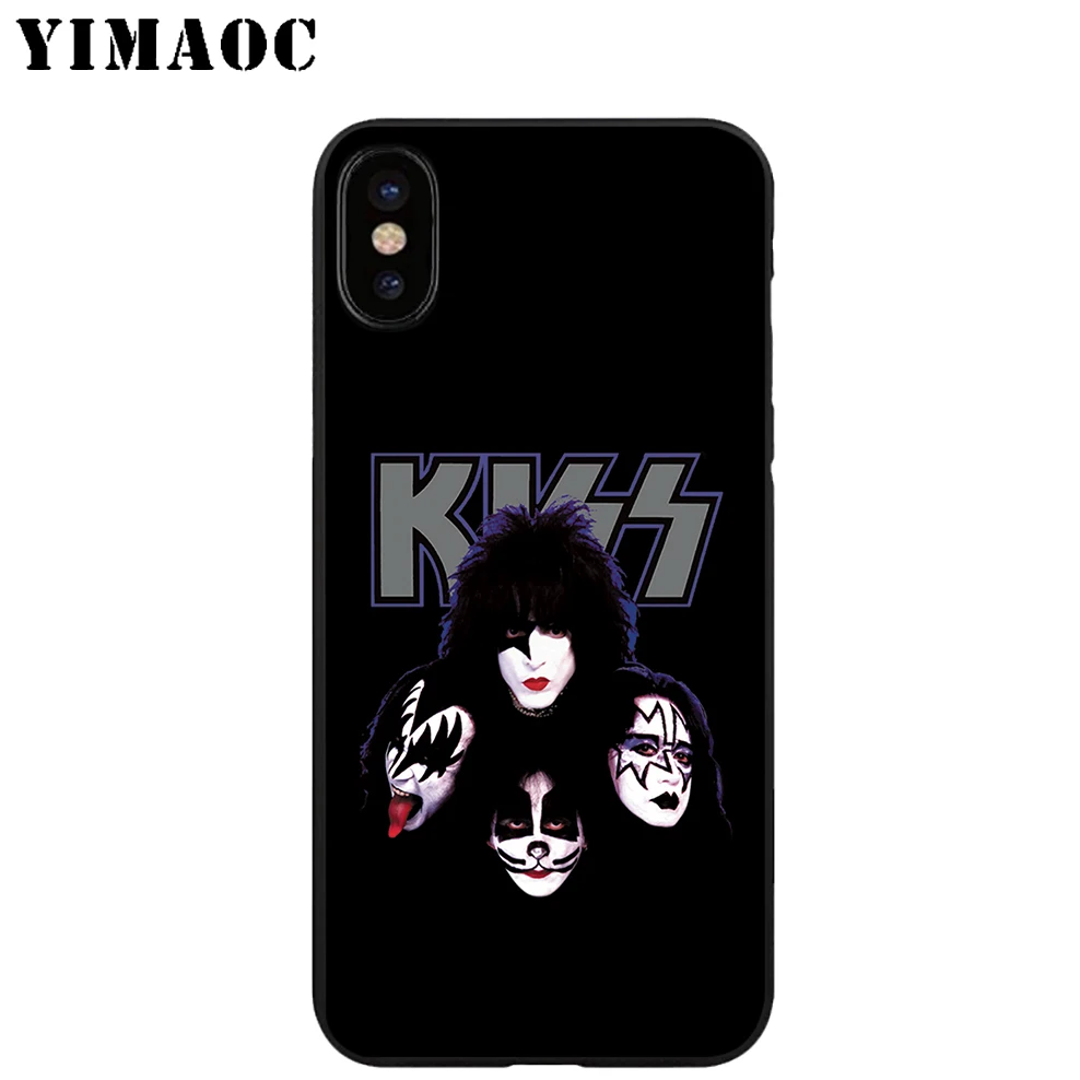 Мягкий силиконовый чехол YIMAOC Kiss Band из ТПУ черного цвета для iPhone X или 10 8 7 6 6S Plus 5 5S SE