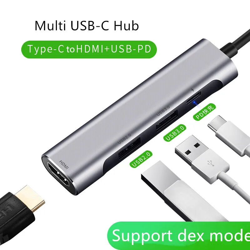 USB C концентратор Thunderbolt 3 адаптер Поддержка samsung Dex кабель type к HDMI PD 0 док станция 4 K *