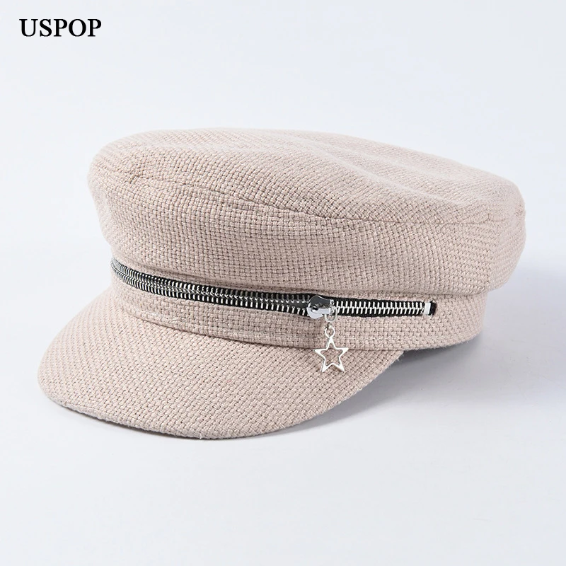 USPOP новинка 2019 весенние кепки женские повседневные одноцветные в стиле пэчворк