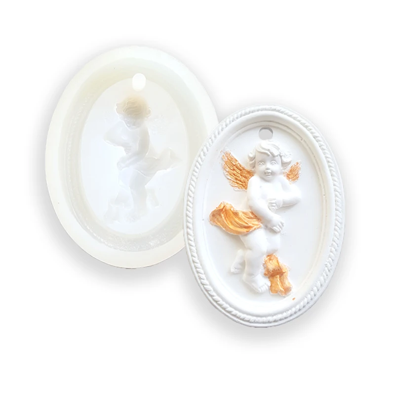 Силиконовая форма в форме ангела с шелковым ароматом восковая для украшения