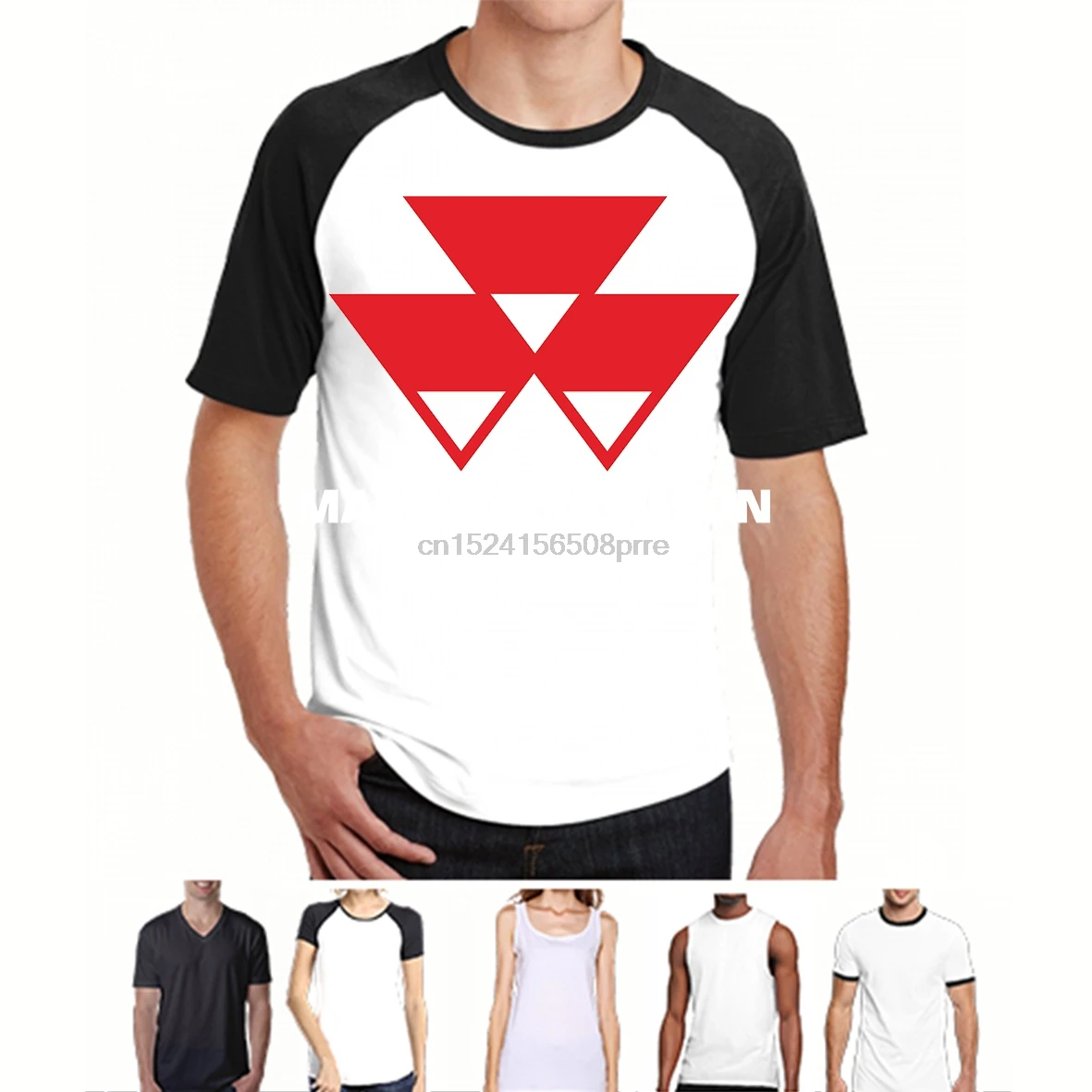 Tractores Massey Ferguson empresa logotipo de los hombres y Negro camiseta S M L XL env| |