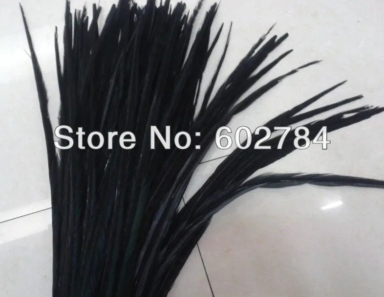 

Free Shipping 100PCS 55-60cm 22-24 inches Black dyed Carninal Pheasant tail feathers Dying ringneck pheasant feather