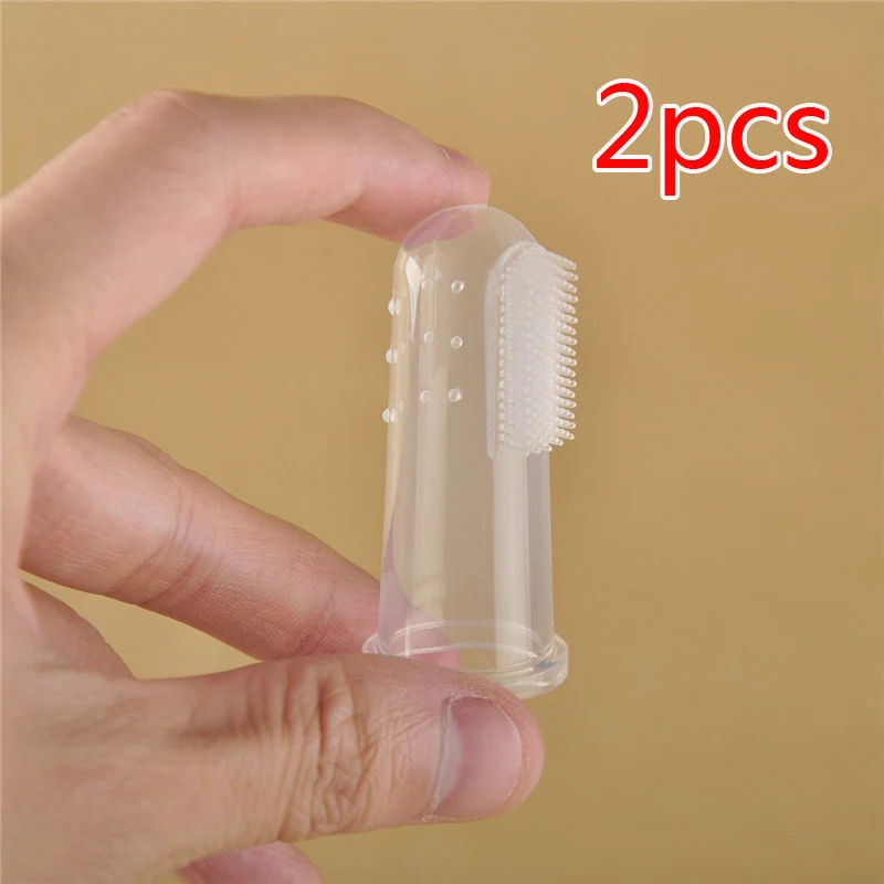 2pcs Зубная щетка es зубная щетка уход за ребенком мягкая безопасная детская Силиконовая зубная щетка для пальцев щетка для десен Детский массаж зубов - Цвет: 2pcs