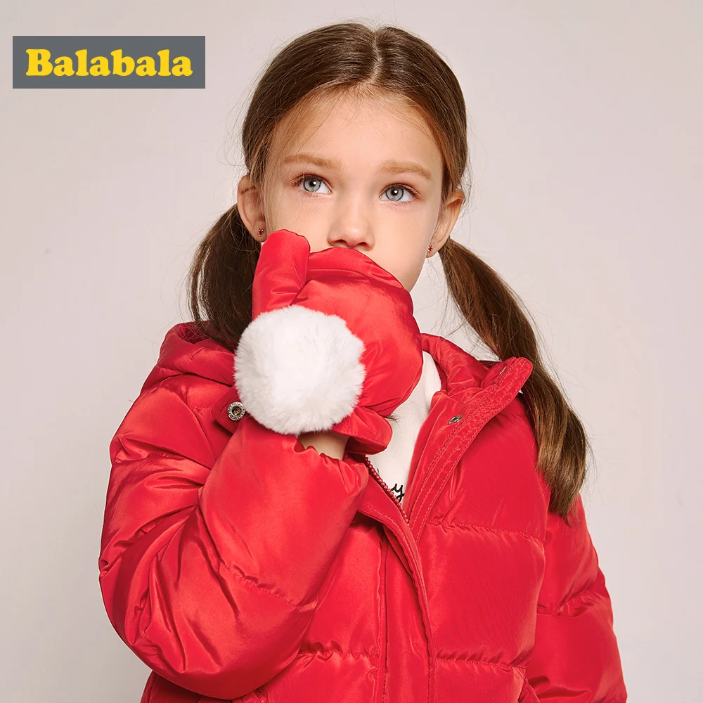 Balabala зимние пальто 2018 новые куртки для девочек детские Модная Вельветовая парка