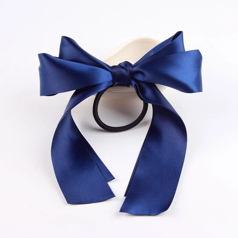 

Sale Girl Elastic Hair Bands Large Bowknot Hair Ties Ribbon Bow Hair Rope Elastic Women Headwear Hair Accessories