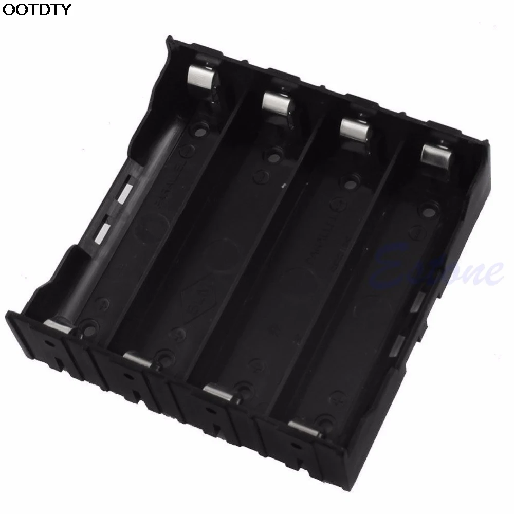 Чехол держатель для литий ионных батарей 4x18650 8 контактный черный # L060 #|battery storage|box