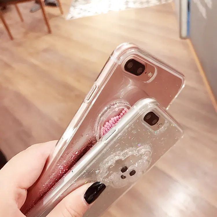 3D Блестящий чехол с облачным сердцем для iPhone X XS max xr прозрачный мягкий