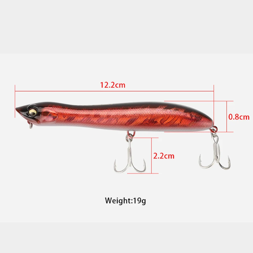 JACKFISH 1 шт. воблер-Поппер приманка для рыбной ловли с тройными крючками 12 см 20 г