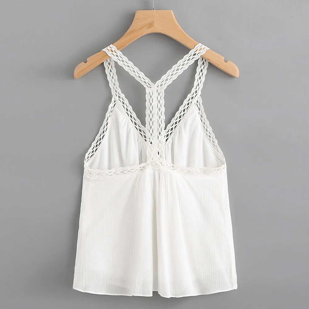 2017 Новых Женщин Вскользь Рукавов Растениеводство Топ Жилет Танк Рубашка Блузка