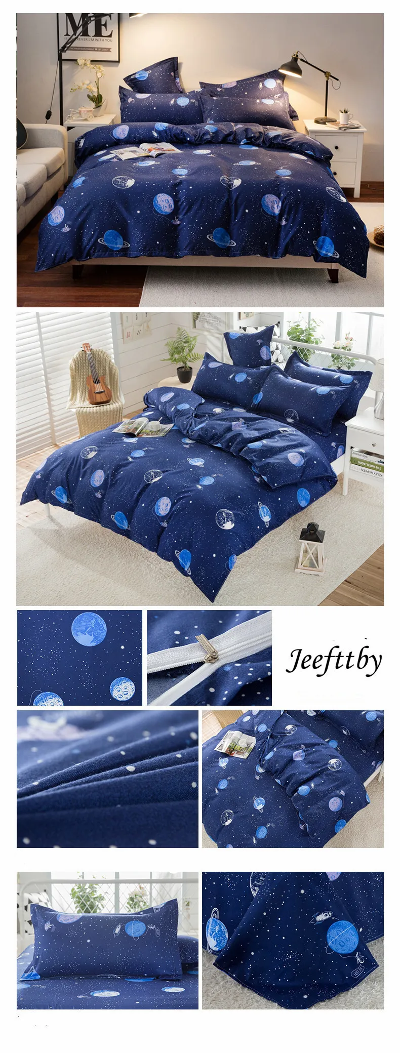 Jeefttby набор постельного белья синий планета постельное белье 3/4 шт. в партии, новая модная кровать Постельное белье Наволочка односпальная кровать близнец полный queen размеров для детей или для мальчиков