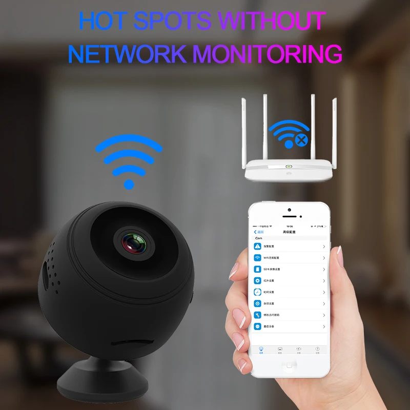 Месте P2P IP мини-камера с разрешением WI-FI Камера FULL HD 4 K 1080 P Ночное видение Обнаружение движения CMOS сенсорный регистратор видеокамеры Micro