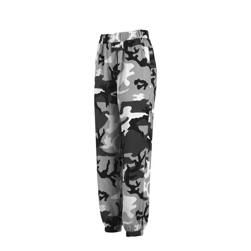 New Fashion Chain Military Camouflage pants women Army black high waist Loose Camo Pants Trousers Street Jogger sweatpants