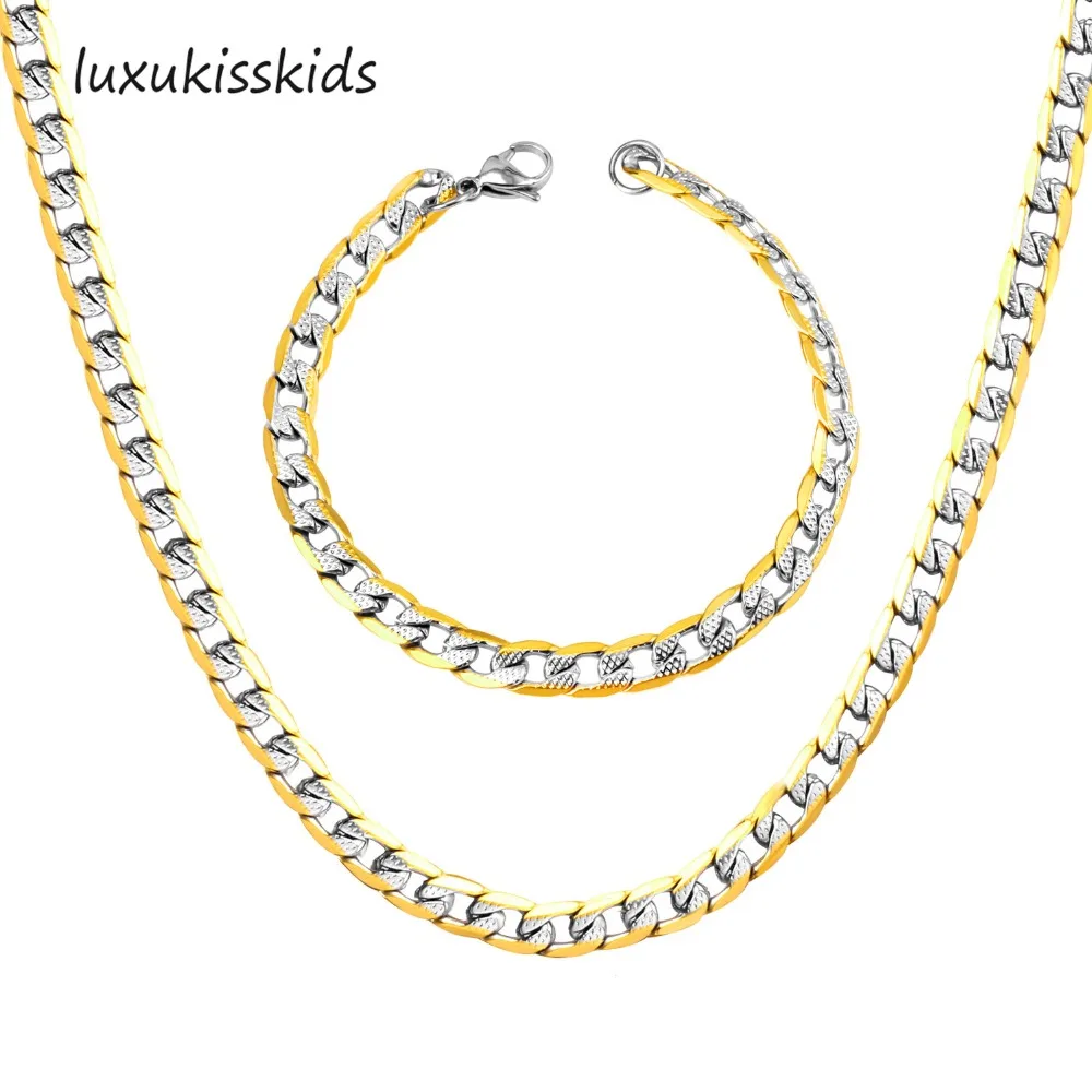 Ювелирные изделия LUXUKISSKIDS из нержавеющей стали набор ювелирных изделий золотого