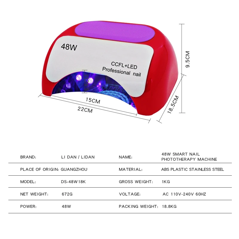 LIDAN 48W 18k Luz солнечная УФ лампа для ногтей Cabine гель Led Nagellak последователи + 3% скидка |
