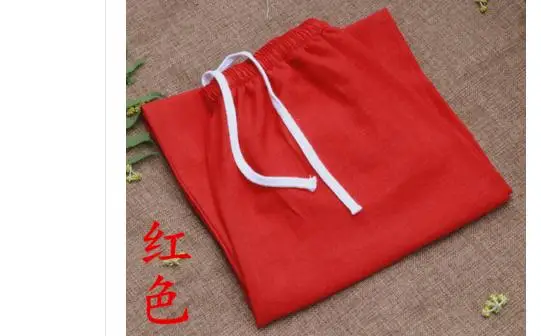 Брюки шаровары унисекс хлопковые и льняные для занятий единоборством кунг фу