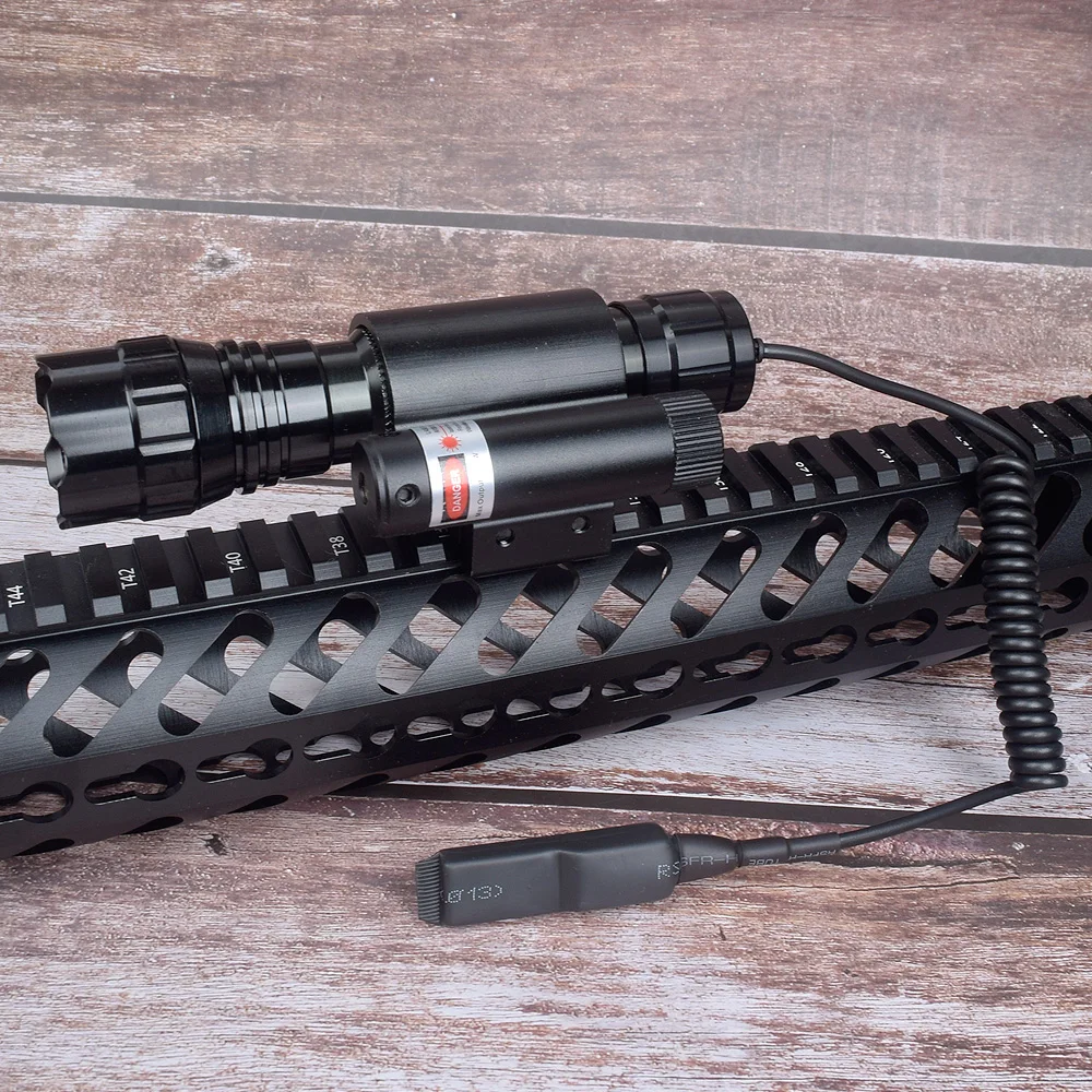 

Powerful Zoomable Torch Red Laser Sight Scope Weaver Picatinny Mount Set for Gun Rifle Riflescope Hunting Lights LED Flashlight