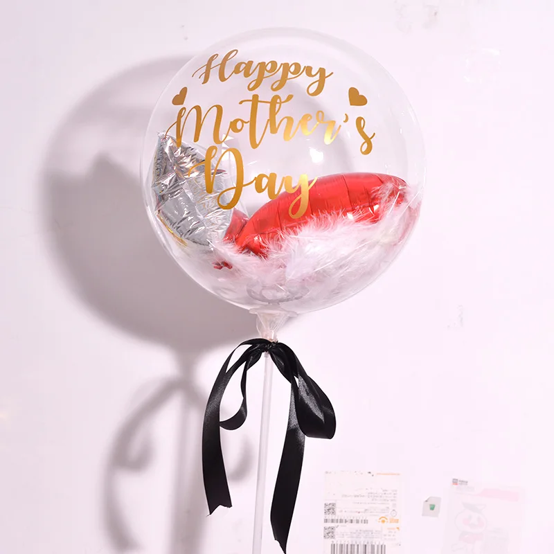 18 дюймовые воздушные шары Happy Mother Day Party Helium MAMA прозрачные баллоны с перьями для