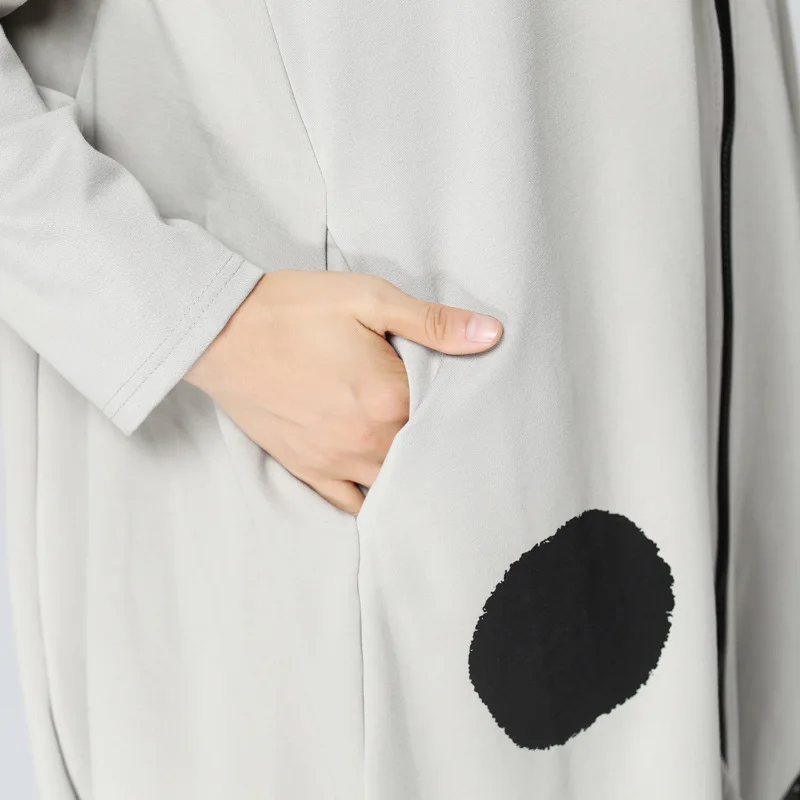 Женское асимметричное платье в горошек GETSRING винтажное свободное Осенние