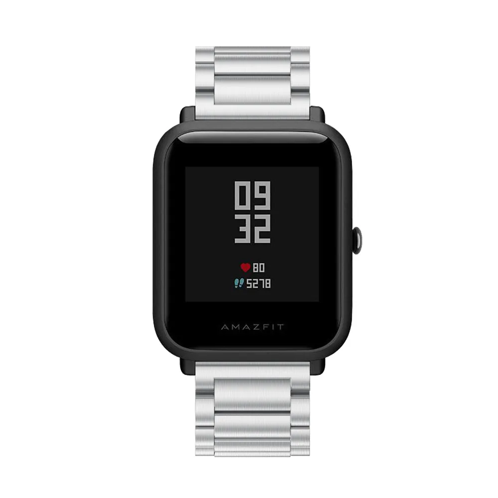 Ремешок из нержавеющей стали для Xiaomi Huami Amazfit Bip BIT PACE Lite Youth GTS GTR 20 мм ремешок для часов металлический сменный Браслет