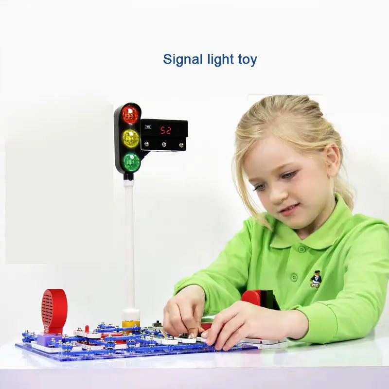 84 Pcs Electronic Building Blocks DIY Assembling Snap Circuits Traffic Light Kid's Science Creative Early Learning Toys Gift