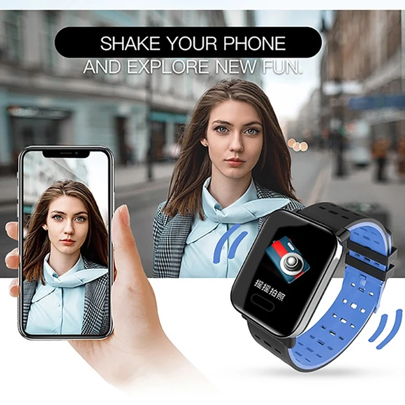 A6 Smart Watch Men Women Sports Electronic Activity Health Bracelet Waterproof Blood Presssure Smartwatch for IOS Android | Электроника