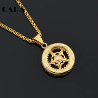 new fashion mens jewelry men necklace round wheel pendants for boy 316 stainless steel high quality cagf0180