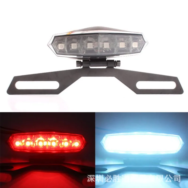 Motorcycle LED brake light 12v with license plate rack |