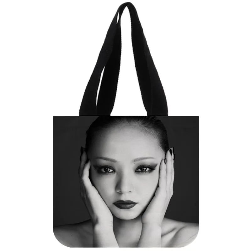 Изготовленная на заказ Сумка-тоут холста печати Namie Amuro изготовленная на заказ Эко сумки хозяйственные сумки с логотипом - Цвет: 8