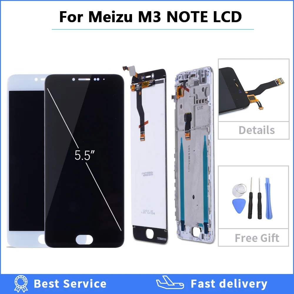 Оригинальная рамка lcd для Meizu M3 Note L681H M681H ЖК дисплей Экран дисплея Замена Digiziter