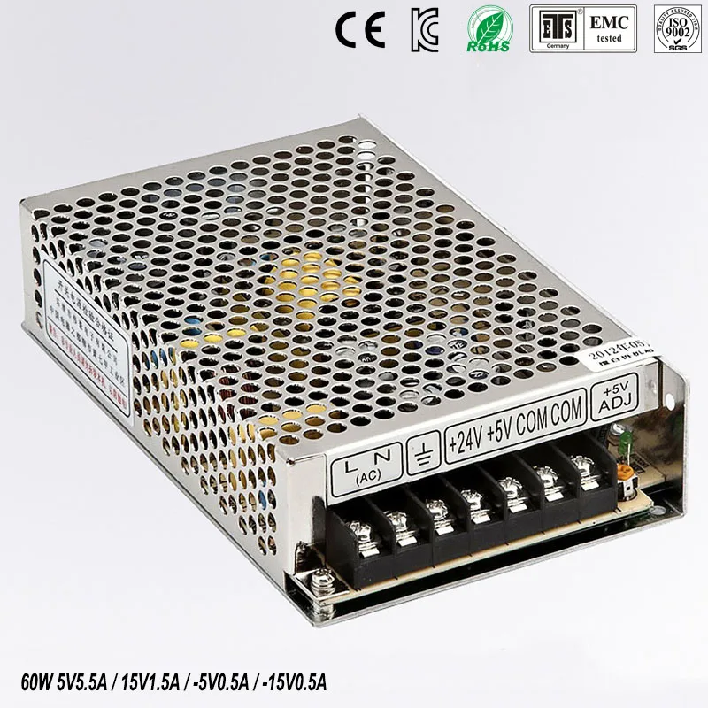 

quad output power supply 60W 5V 15V -5V -15V power suply Q-60C Amultiple output ac/dc power supply