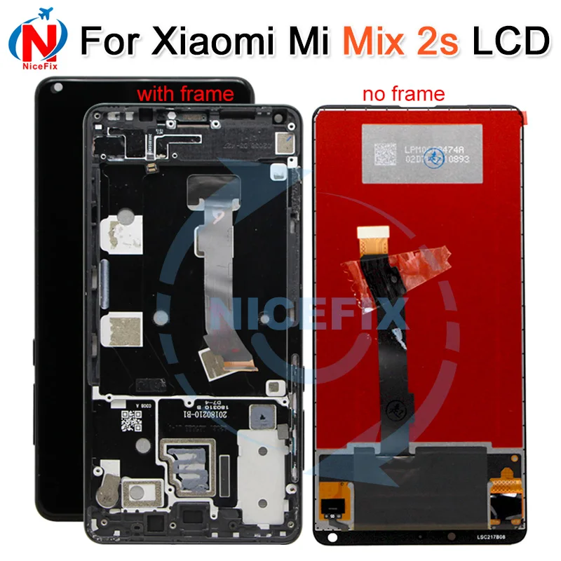 ЖК дисплей для XiaoMi Mi Mix 2S с сенсорным экраном дигитайзер рамкой в сборе Mix2S