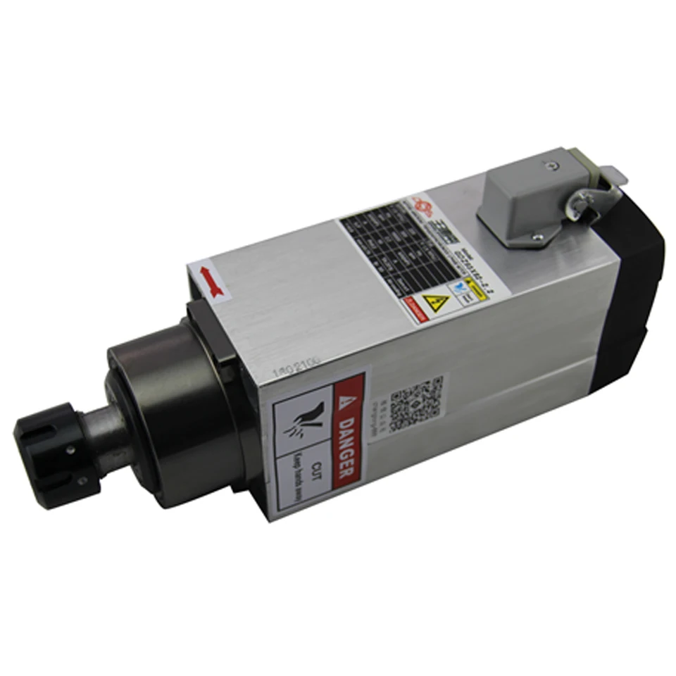 

CNC 2.2kW 220v/380v Square Air Cooled Spindle for Woodworking and Advertising Engraving ER25 High-quality.