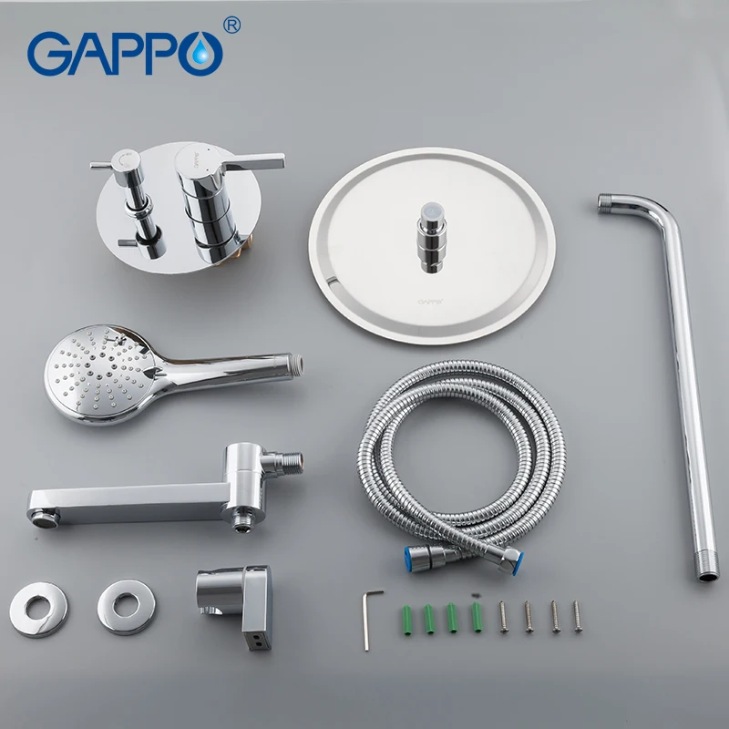 

GAPPO Shower Faucets waterfall shower chrome rain shower sets bathroom faucet tap wall mounted bath shower mixer faucet set