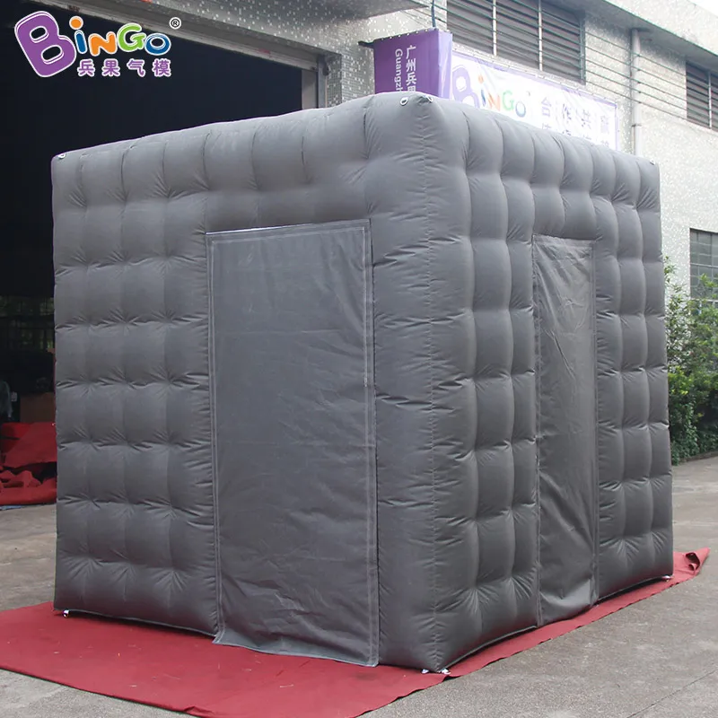 

Gray 2.5 Meters cube inflatable photo booth backdrop enclosure manufacturer tent with 2 doors
