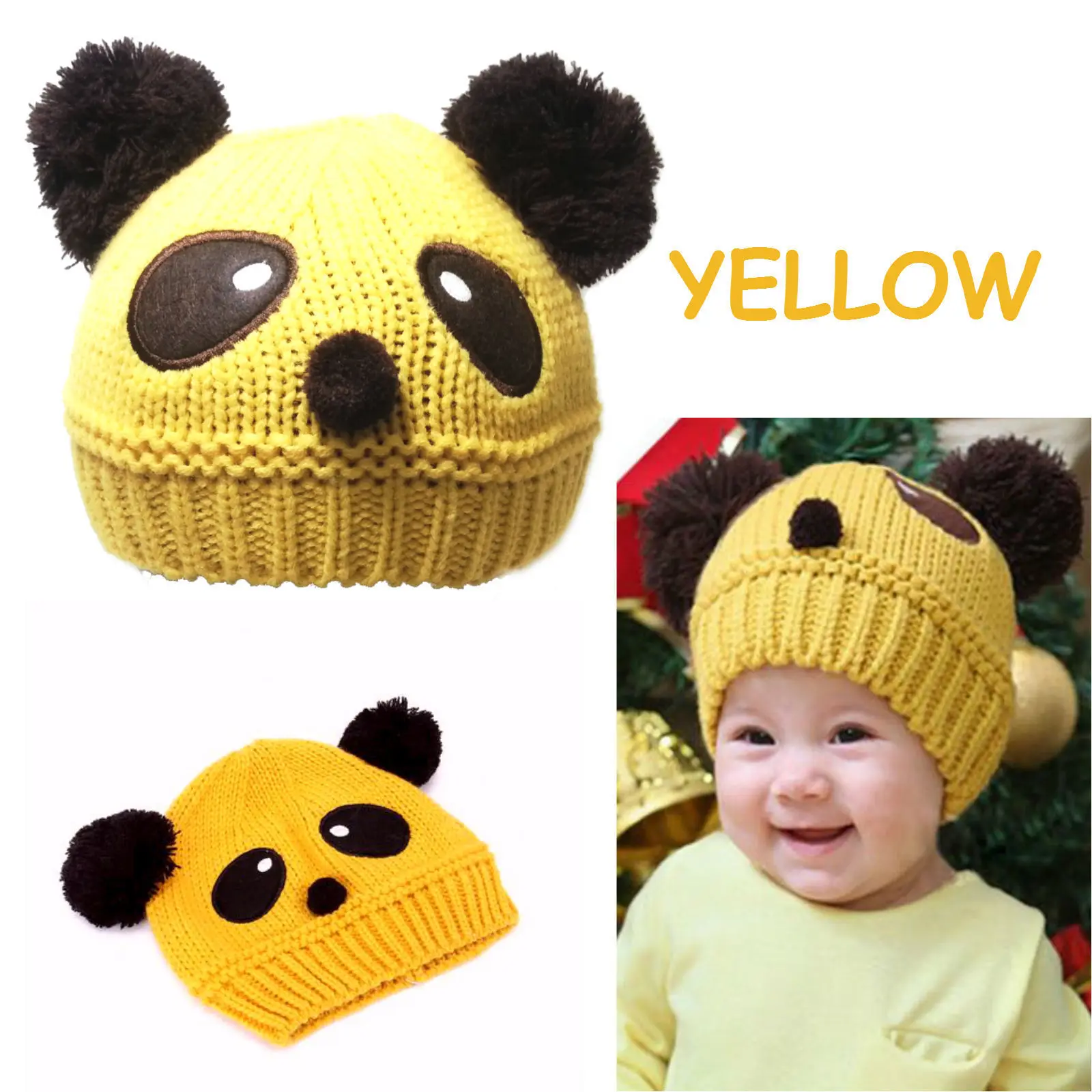 Новинка 2018 модная Милая Детская зимняя трикотажная Шапка-бини в виде животных