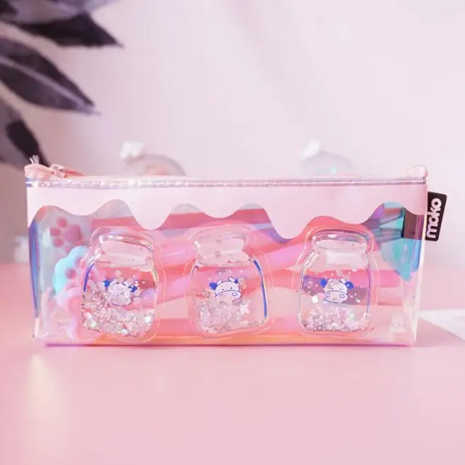 1 шт. Kawaii пенал для карандашей с лазерным маслом школьная коробка для карандашей пенал для карандашей школьные принадлежности канцелярские товары
